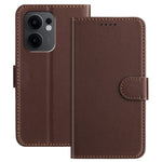 Oppo Reno13 F 5G (Reno 13 FS 5G) / 4G Läderfodral Plånboksfodral Enfärgat Fallskyddande mobilskal