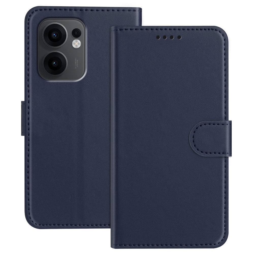 Oppo Reno13 F 5G (Reno 13 FS 5G) / 4G Läderfodral Plånboksfodral Enfärgat Fallskyddande mobilskal