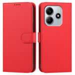 For Xiaomi Redmi Note 14 4G (164.84mm) Leather Case Wallet Stand Solid Color Anti Drop Phone Cover