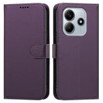 For Xiaomi Redmi Note 14 4G (164.84mm) Leather Case Wallet Stand Solid Color Anti Drop Phone Cover