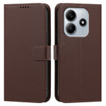 For Xiaomi Redmi Note 14 4G (164.84mm) Leather Case Wallet Stand Solid Color Anti Drop Phone Cover