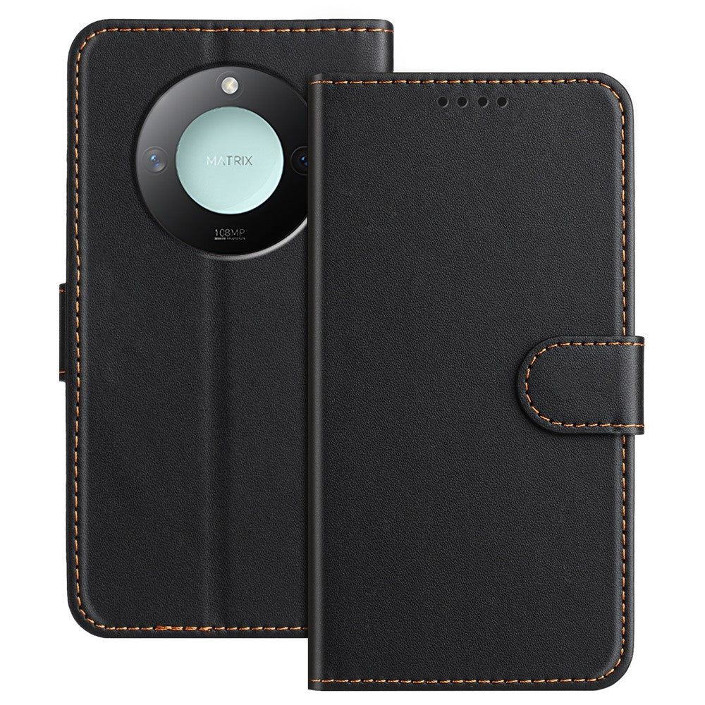 For Honor X60 5G / Honor X9c Smart 5G Leather Case Wallet Stand Solid Color Anti Drop Phone Cover