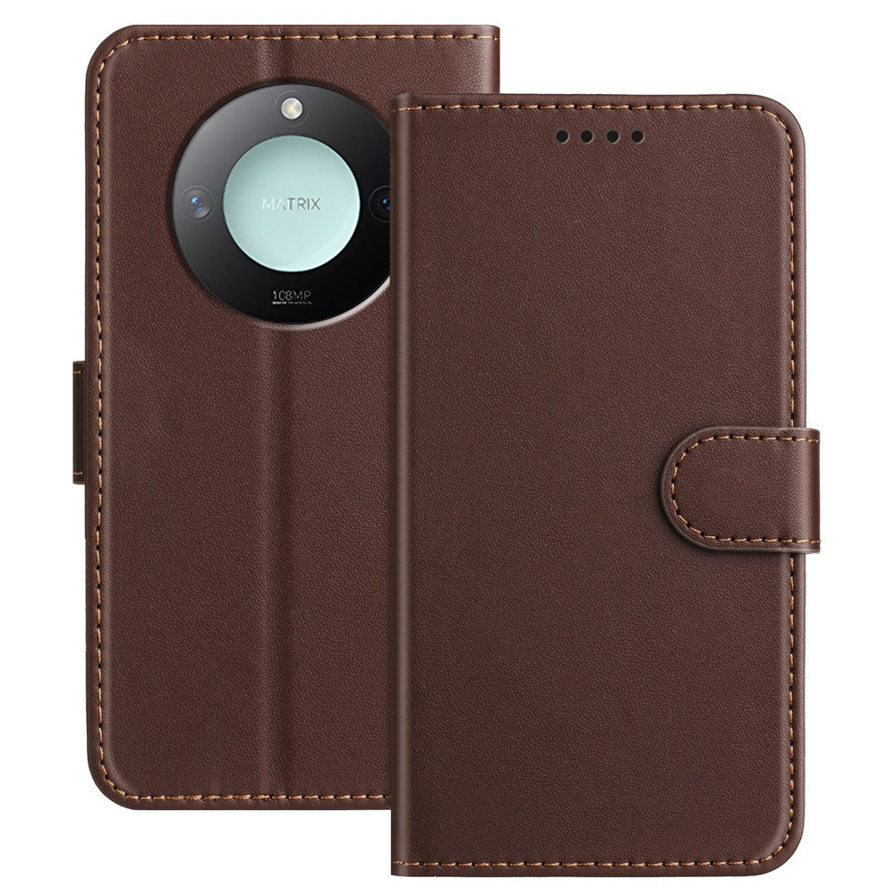 For Honor X60 5G / Honor X9c Smart 5G Leather Case Wallet Stand Solid Color Anti Drop Phone Cover