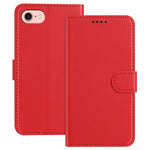 For iPhone SE (2022) / iPhone 6 4.7-inch / iPhone 6s 4.7-inch / iPhone 7 4.7 inch / iPhone 8 4.7 inch / iPhone SE (2020) Leather Case Wallet Stand Solid Color Anti Drop Phone Cover