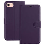 For iPhone SE (2022) / iPhone 6 4.7-inch / iPhone 6s 4.7-inch / iPhone 7 4.7 inch / iPhone 8 4.7 inch / iPhone SE (2020) Leather Case Wallet Stand Solid Color Anti Drop Phone Cover