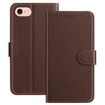 For iPhone SE (2022) / iPhone 6 4.7-inch / iPhone 6s 4.7-inch / iPhone 7 4.7 inch / iPhone 8 4.7 inch / iPhone SE (2020) Leather Case Wallet Stand Solid Color Anti Drop Phone Cover