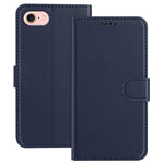 For iPhone SE (2022) / iPhone 6 4.7-inch / iPhone 6s 4.7-inch / iPhone 7 4.7 inch / iPhone 8 4.7 inch / iPhone SE (2020) Leather Case Wallet Stand Solid Color Anti Drop Phone Cover