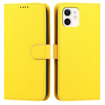 For iPhone 12 Pro 6.1 inch / iPhone 12 6.1 inch Leather Case Wallet Stand Solid Color Anti Drop Phone Cover