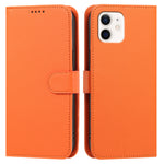For iPhone 12 Pro 6.1 inch / iPhone 12 6.1 inch Leather Case Wallet Stand Solid Color Anti Drop Phone Cover