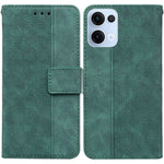 For Oppo Reno13 5G (Global) Case Geometry Pattern Leather Wallet Phone Cover with Wrist Strap