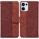 For Oppo Reno13 5G (Global) Case Geometry Pattern Leather Wallet Phone Cover with Wrist Strap