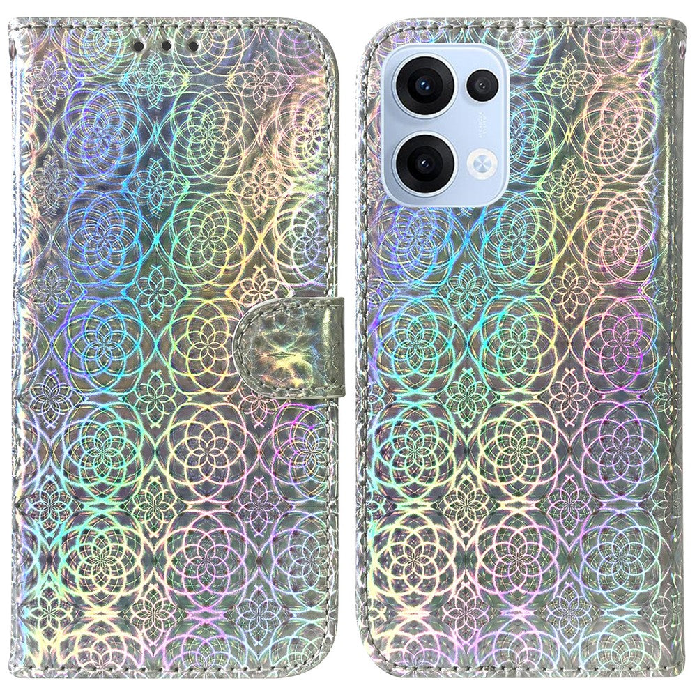 For Oppo Reno13 5G (Global) Stand Case Dazzling Flower Leather Phone Cover
