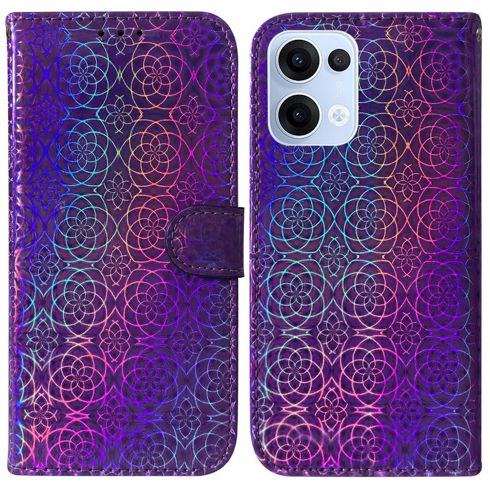 For Oppo Reno13 5G (Global) Stand Case Dazzling Flower Leather Phone Cover