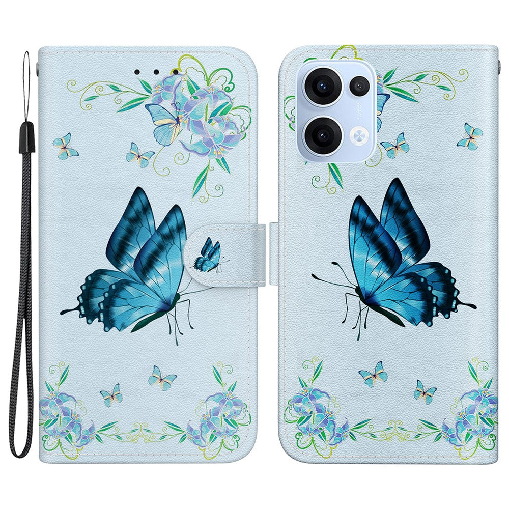 For Oppo Reno13 5G (Global) Wallet Phone Case Anti-Drop Leather Flip Cover Pattern Printing