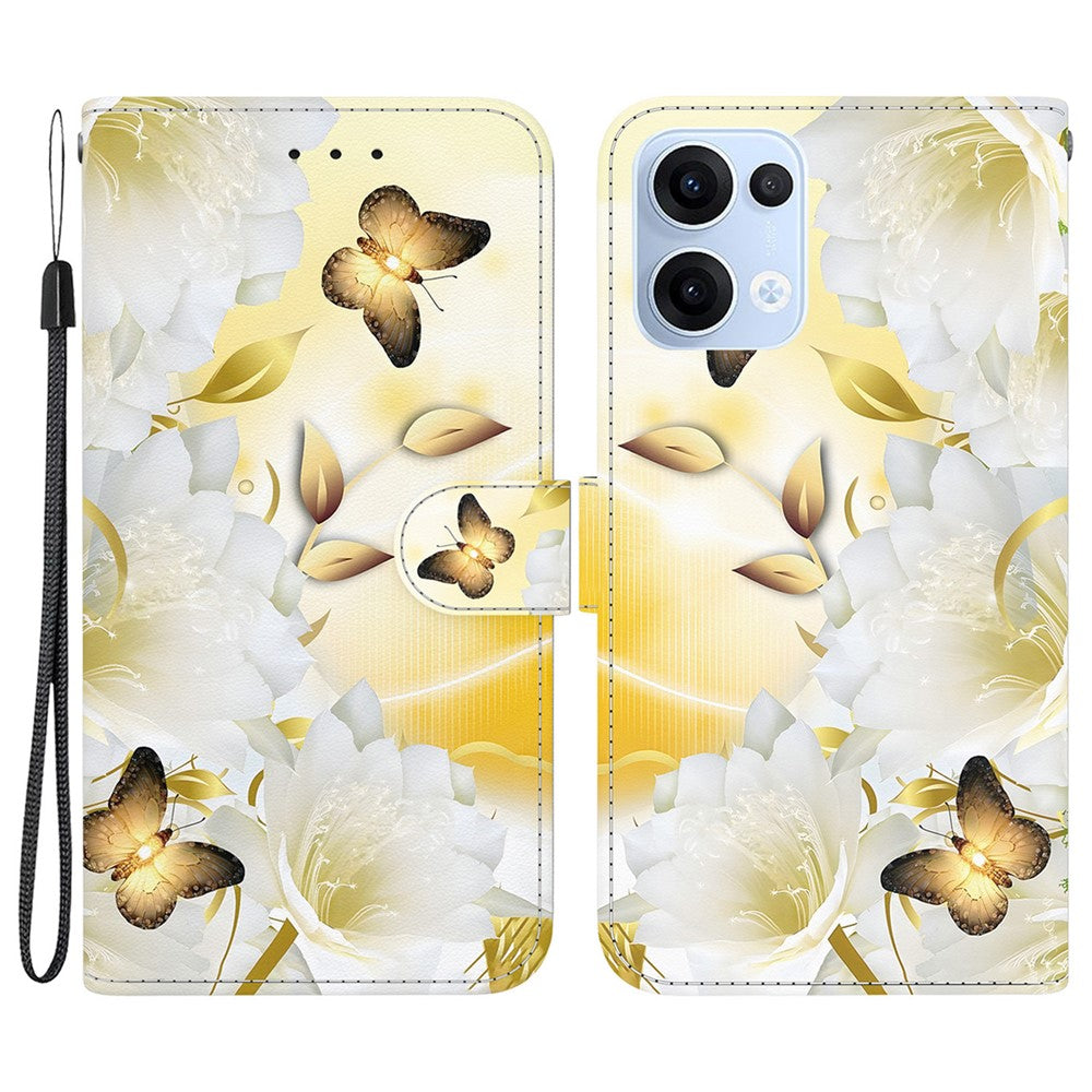 For Oppo Reno13 5G (Global) Wallet Phone Case Anti-Drop Leather Flip Cover Pattern Printing