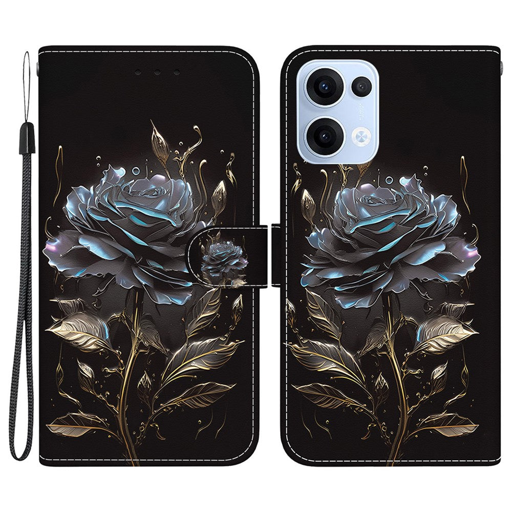 For Oppo Reno13 5G (Global) Wallet Phone Case Anti-Drop Leather Flip Cover Pattern Printing