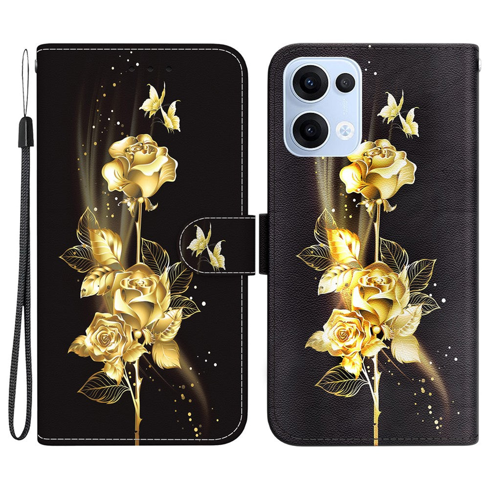 For Oppo Reno13 5G (Global) Wallet Phone Case Anti-Drop Leather Flip Cover Pattern Printing
