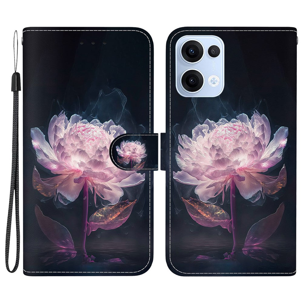 For Oppo Reno13 5G (Global) Wallet Phone Case Anti-Drop Leather Flip Cover Pattern Printing
