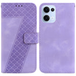 For Oppo Reno13 5G (Global) Stand Case 7-Shaped Pattern Imprint Leather Phone Cover