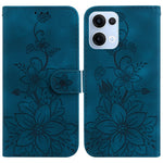 For Oppo Reno13 5G (Global) Case Lily Flower Imprint Leather Phone Cover with Stand