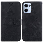 For Oppo Reno13 5G (Global) Case Lily Flower Imprint Leather Phone Cover with Stand