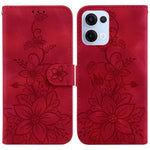 For Oppo Reno13 5G (Global) Case Lily Flower Imprint Leather Phone Cover with Stand