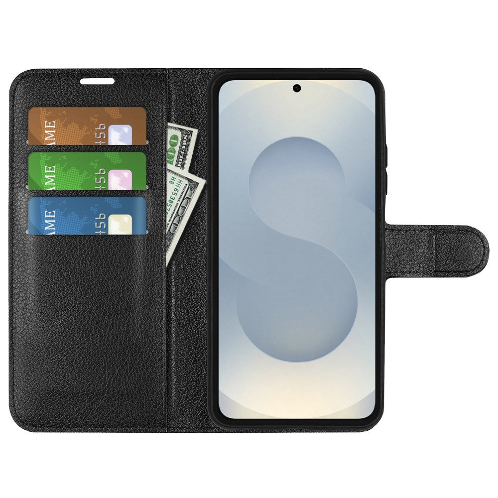 For Samsung Galaxy S25 Edge Case Litchi Texture Shockproof Leather Wallet Phone Cover