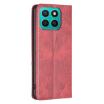 For Honor X8c 4G Case Card Slots Geometry Imprint Leather Phone Cover