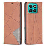 For Honor X8c 4G Case Card Slots Geometry Imprint Leather Phone Cover