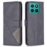 BINFEN COLOR For Honor X8c 4G Phone Cases Wallet Stand Geometry Imprint Leather Cover
