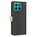 BINFEN COLOR BF33 For Honor X8c 4G Leather Case Splicing Color RFID Blocking Wallet Stand Phone Cover