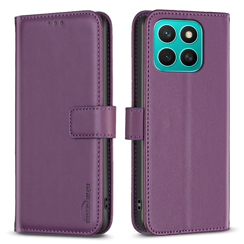 BINFEN COLOR BF17 For Honor X8c 4G Case Wallet Folio Flip Leather Cover