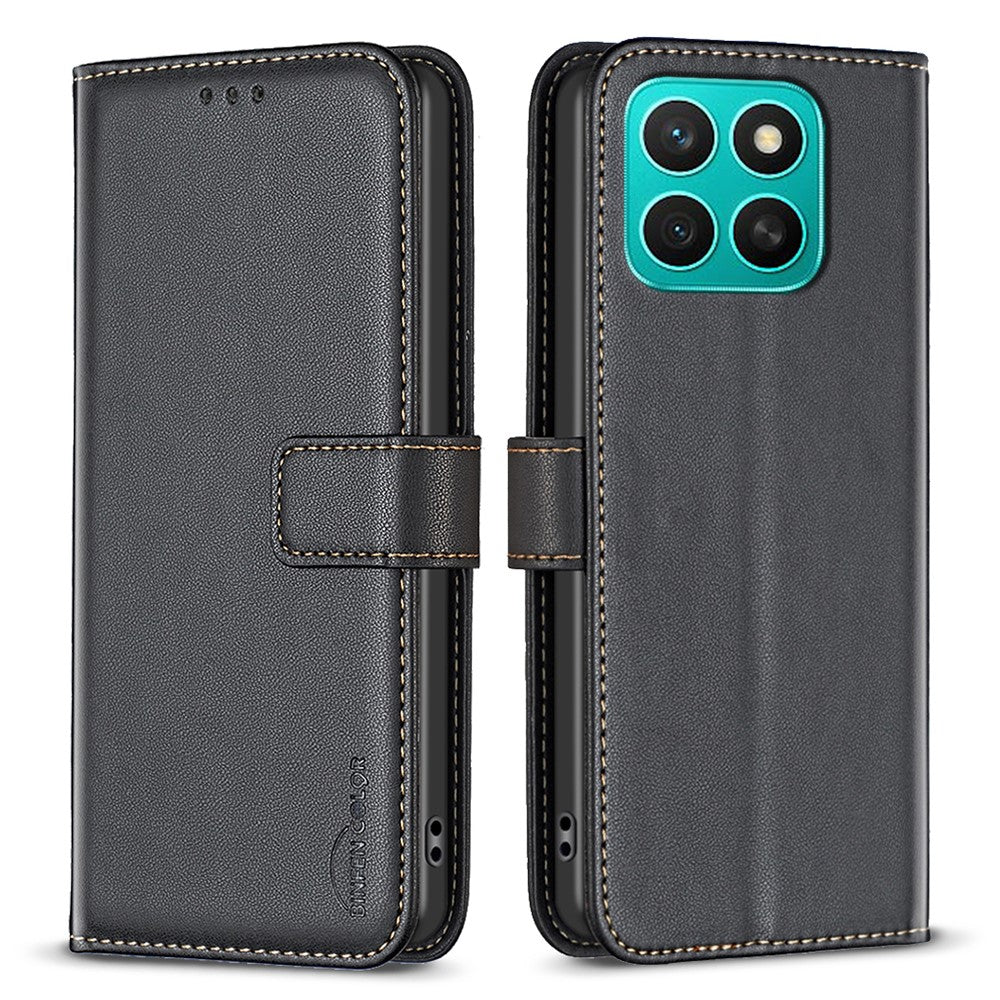 BINFEN COLOR BF17 For Honor X8c 4G Case Wallet Folio Flip Leather Cover