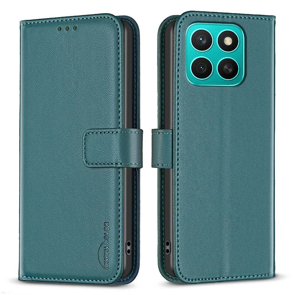 BINFEN COLOR BF17 For Honor X8c 4G Case Wallet Folio Flip Leather Cover