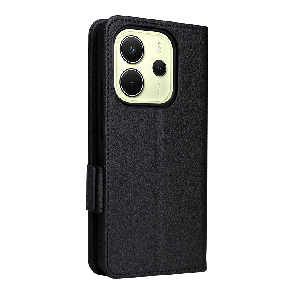 For Xiaomi Redmi Note 14 4G (163.25mm) Case with Wrist Strap Litchi Texture PU Leather Wallet Phone Cover