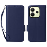 For Xiaomi Redmi Note 14 4G (163.25mm) Case with Wrist Strap Litchi Texture PU Leather Wallet Phone Cover