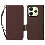 For Xiaomi Redmi Note 14 4G (163.25mm) Case with Wrist Strap Litchi Texture PU Leather Wallet Phone Cover