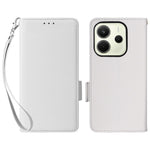 For Xiaomi Redmi Note 14 4G (163.25mm) Case with Wrist Strap Litchi Texture PU Leather Wallet Phone Cover