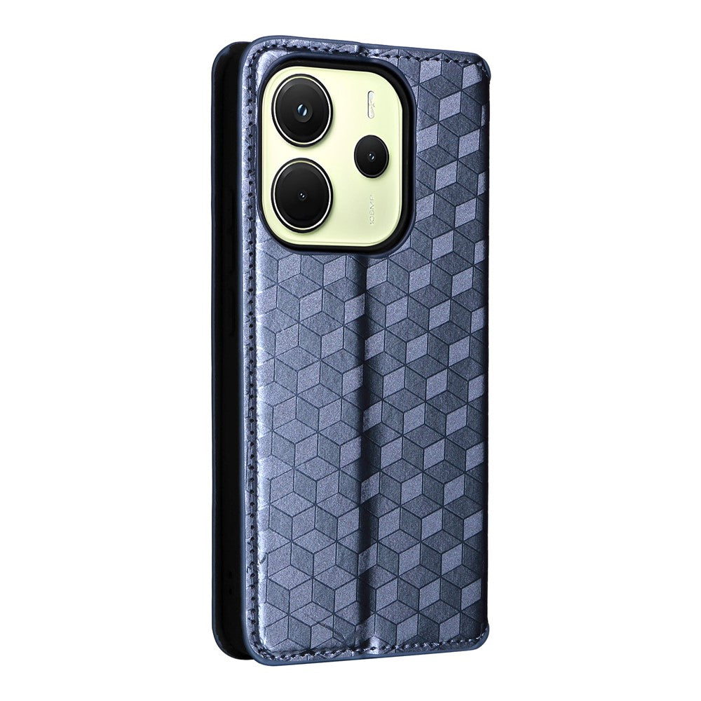 Xiaomi Redmi Note 14 4G (164.84mm) Plånboksfodral med rombpräglad lädermobil