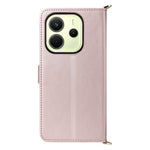 For Xiaomi Redmi Note 14 4G (163.25mm) Wallet Case with Shoulder / Wrist Strap Leather Phone Cover Stand