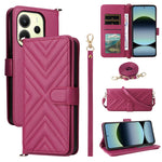 For Xiaomi Redmi Note 14 4G (163.25mm) Wallet Case with Shoulder / Wrist Strap Leather Phone Cover Stand