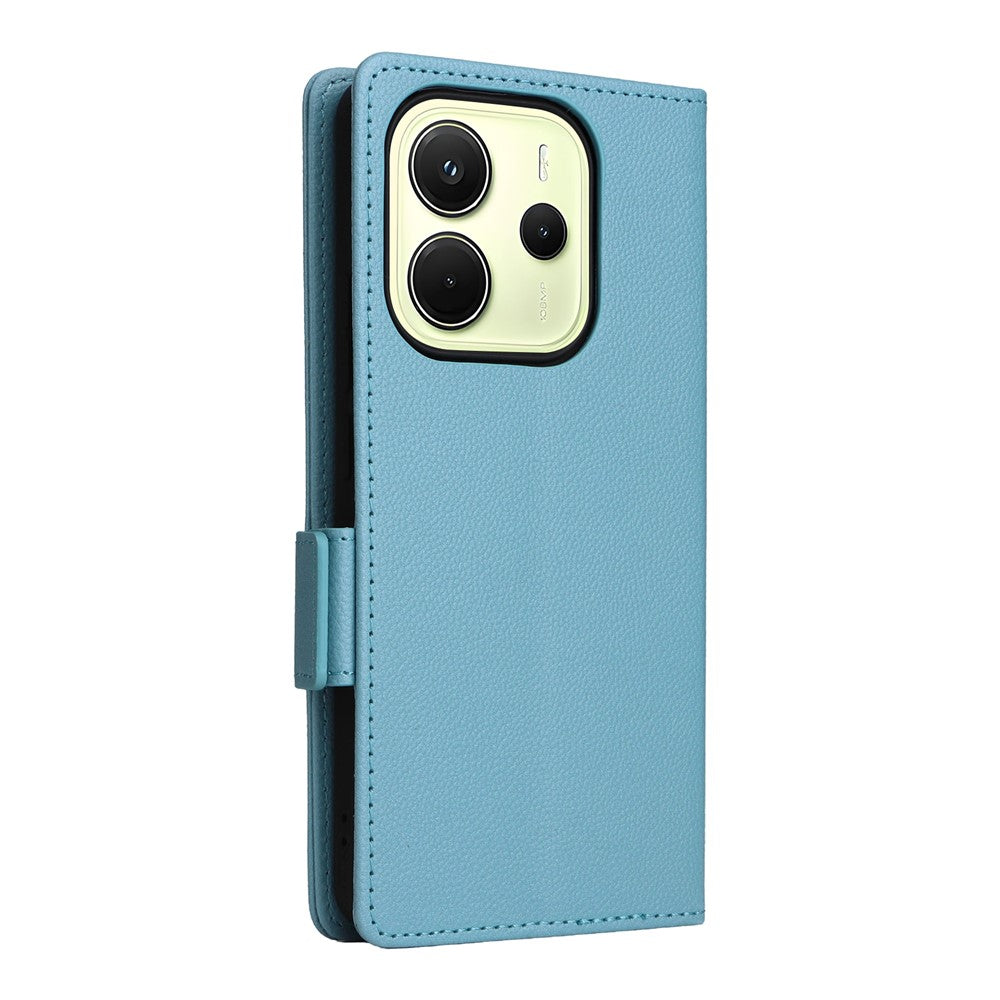 For Xiaomi Redmi Note 14 4G (163.25mm) Case with Wrist Strap Litchi Texture PU Leather Wallet Phone Cover