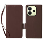 For Xiaomi Redmi Note 14 4G (163.25mm) Case with Wrist Strap Litchi Texture PU Leather Wallet Phone Cover