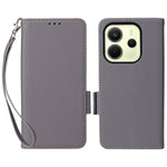 For Xiaomi Redmi Note 14 4G (163.25mm) Case with Wrist Strap Litchi Texture PU Leather Wallet Phone Cover