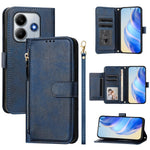 For Xiaomi Redmi Note 14 4G (163.25mm) Case Zipper Pocket Multiple Card Slots Leather Phone Cover