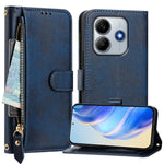 Xiaomi Redmi Note 14 4G (163.25mm) Fodral Blixtlåsficka Flera Kortfack Lädermobilskal