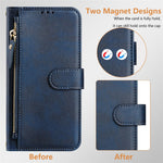 For Xiaomi Redmi Note 14 4G (163.25mm) Case Zipper Pocket Multiple Card Slots Leather Phone Cover