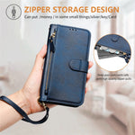 For Xiaomi Redmi Note 14 4G (163.25mm) Case Zipper Pocket Multiple Card Slots Leather Phone Cover