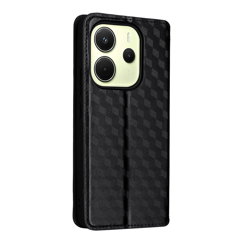 For Xiaomi Redmi Note 14 4G (163.25mm) Case Wallet Rhombus Imprinted Leather Phone Cover