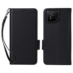 Til Asus ROG Phone 9 5G / Phone 9 Pro 5G Etui med Håndledsrem Litchi Tekstur PU Læder Pung Telefon Cover
